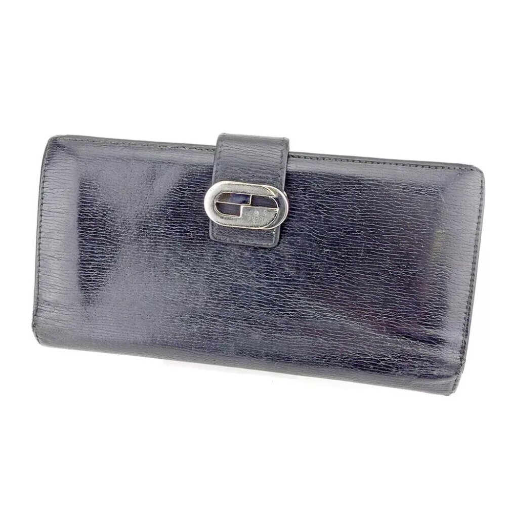 Gucci Purse double G Black Silver Men's Authentic - Picture 2 of 2